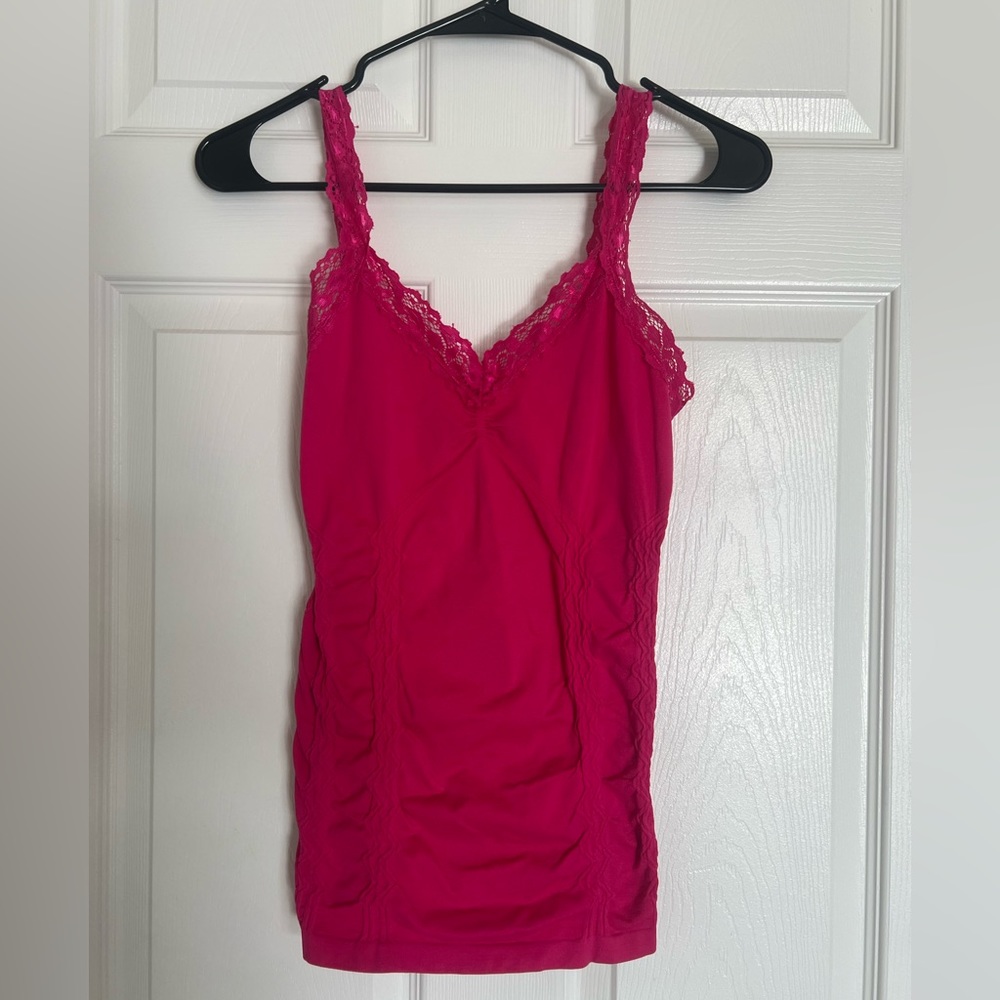 Active Basic Lace Pink Tank Top